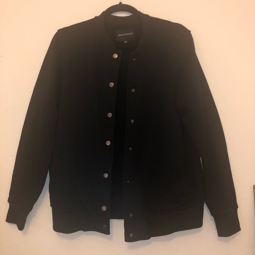 Black soft bomber jacket slight oversized fit NWOT